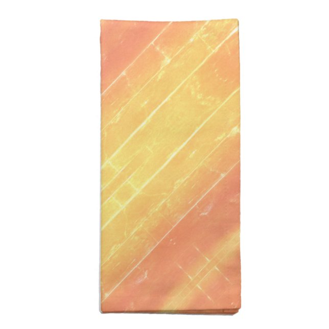 Rustic Boho Casual Summer Yellow Peach Pattern Cloth Napkin (Folded)