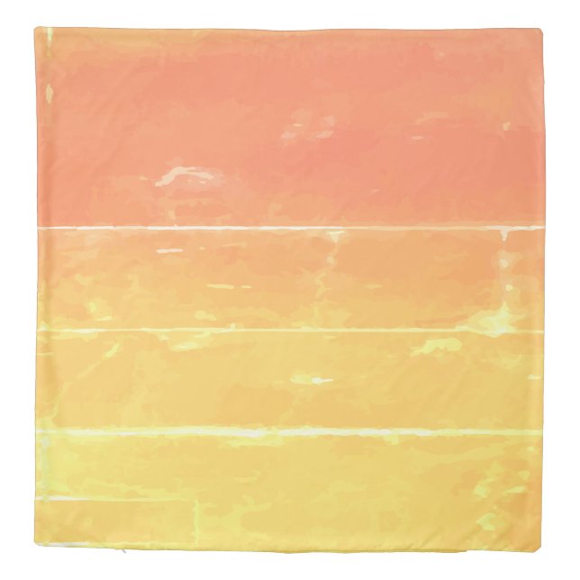 Rustic Boho Casual Summer Yellow Peach Pattern Duvet Cover (Back)