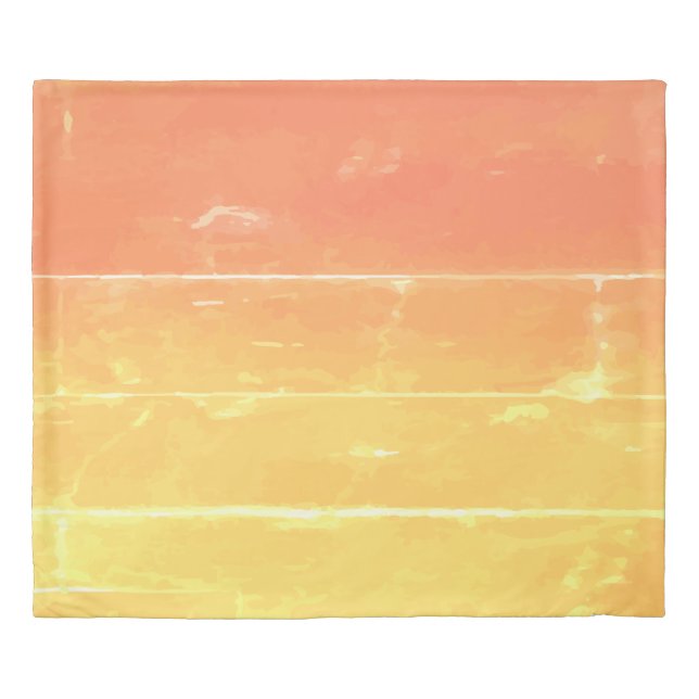 Rustic Boho Casual Summer Yellow Peach Pattern Duvet Cover (Front)