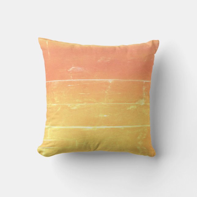 Rustic Boho Casual Summer Yellow Peach Pattern Throw Pillow (Front)