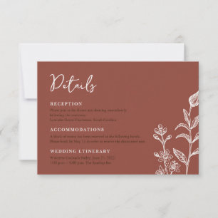 Rustic boho chic floral wedding enclosure cards