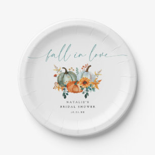 Rustic Boho Chic Pumpkin Fall Bridal Shower Paper Plates