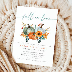 Rustic Boho Chic Pumpkin Fall Wedding Anniversary Invitation