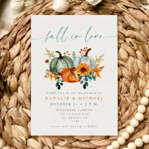 Rustic Boho Chic Pumpkin Fall Wedding Invitation
