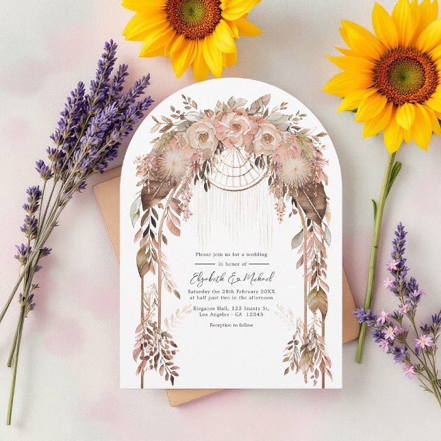 Rustic Boho Chic Western Wedding QR Code Invitation (Rustic Boho Chic Western Wedding QR Code Invitation)