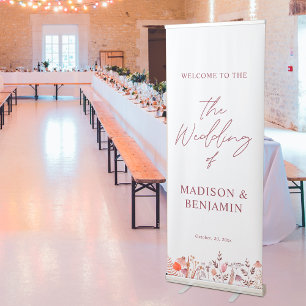 Rustic Boho Chic Wildflower Welcome To Our Wedding Retractable Banner