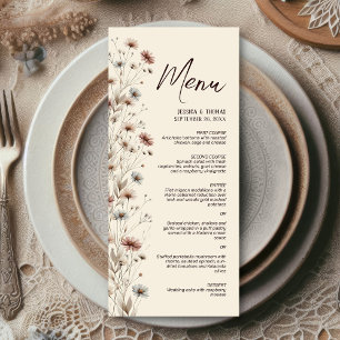 Rustic Boho Chic Wildflowers Elegant Wedding Menu