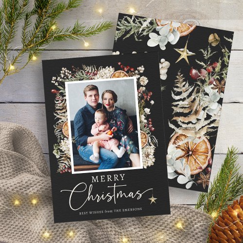 Rustic Boho Christmas Holiday Card