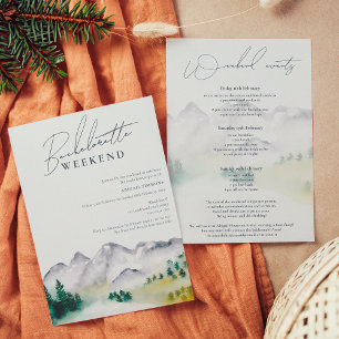 Rustic boho Colorado mountain bachelorette weekend Invitation