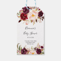 Rustic Boho Colorful Floral Baby Shower Gift Tags