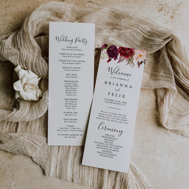 Rustic Boho Colorful Floral Wedding Program (Creator Uploaded)