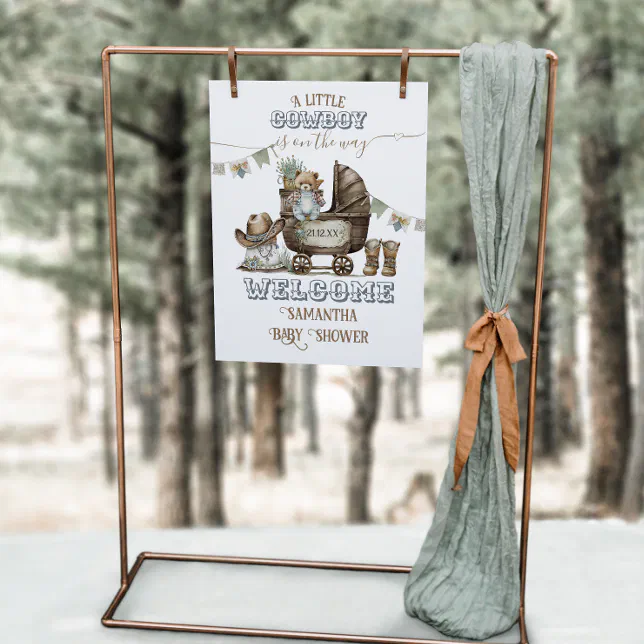 Rustic Boho Country Boy baby Shower Foam Board Zazzle