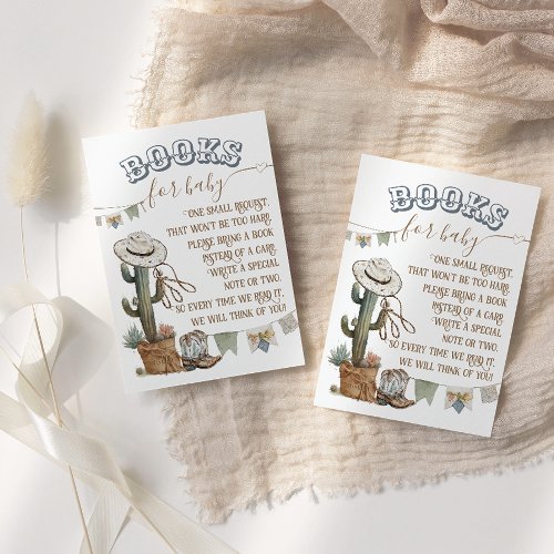 Rustic Boho Country Boy Shower books for baby Enclosure Card