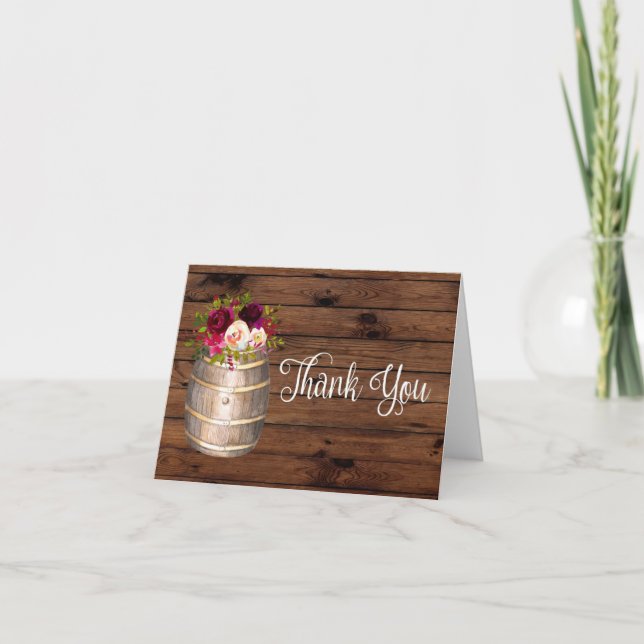 Rustic Boho Country Farmhouse Thank You Card (Front)