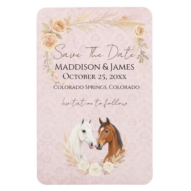 Rustic Boho Country Save The Date Wedding Magnet (Vertical)