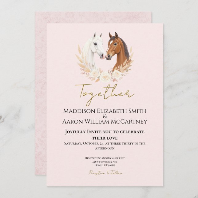 Rustic Boho Country Wedding Invitation (Front/Back)