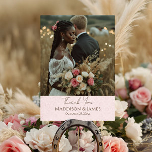 Rustic Boho Country Wedding Thank You Card