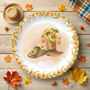 Rustic Boho Country Wild West Rodeo Baby Shower  Paper Plates