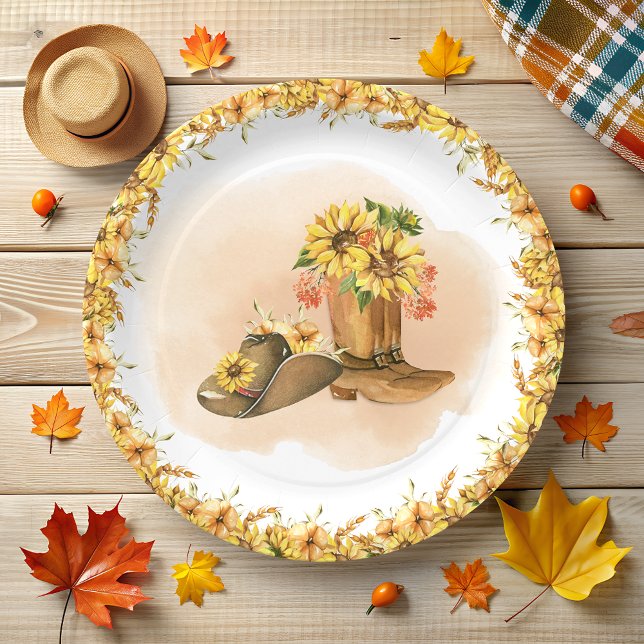 Rustic Boho Country Wild West Rodeo Baby Shower  Paper Plates (Creator Uploaded)