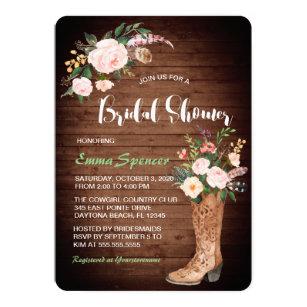 Cowgirl Themed Bridal Shower Invitations 7