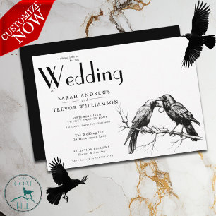 Rustic BOHO Crow Lovers Invitation