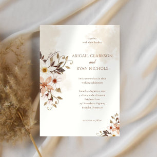 Rustic Boho Daisy Wedding Invitation