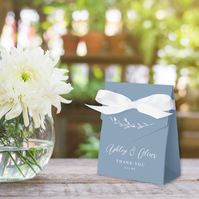 Rustic Boho Dusty Blue Wildflower Wedding Favor Boxes (Creator Uploaded)