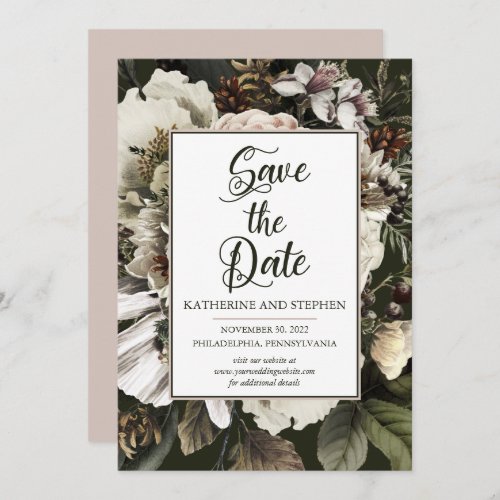 Rustic Boho Dusty Pink Floral Bouquet  Save The Date