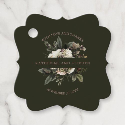 Rustic Boho Dusty Pink Floral Wedding Thank You  F Favor Tags