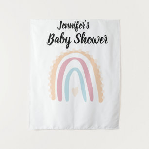 Rustic Boho Elegant Rainbow Baby Shower Backdrop