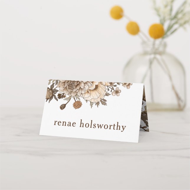 Rustic boho escort cards, Woodland wedding Place Card (Front)