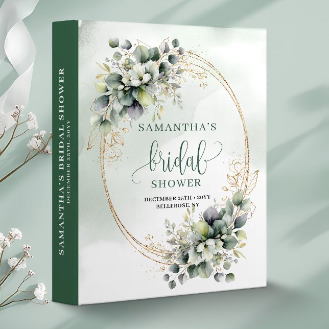 Rustic Boho Eucalyptus Bridal Shower Binder (Rustic Boho Eucalyptus Bridal Shower Binder)