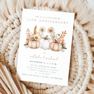 Rustic Boho Fall Pumpkin Wedding Anniversary Invitation