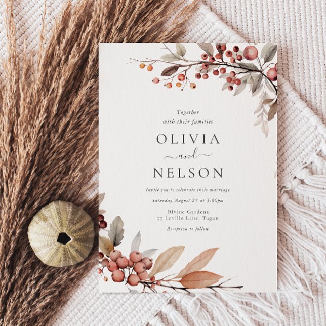 Rustic Boho Fall Wedding Invitation (Creator Uploaded)
