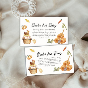 Rustic Boho Farm Chicken Books for Baby Shower Enclosure Card