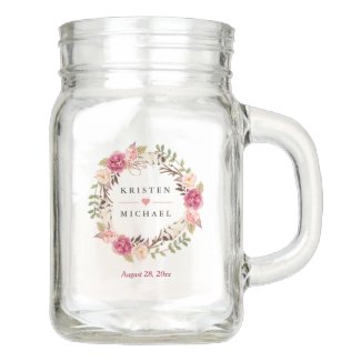 Rustic Boho Feather Floral Wreath Wedding Favor