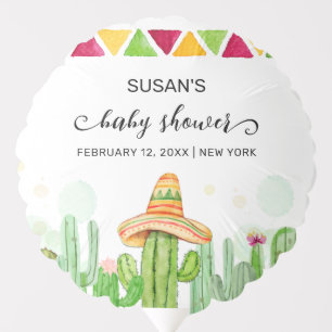 Rustic Boho Fiesta Cactus Taco 'Bout A Baby Shower Balloon