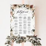Rustic Boho Floral Alphabetical Seating Chart Sign