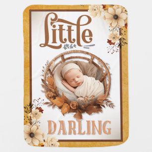 Rustic Boho Floral Baby Shower baby Blanket