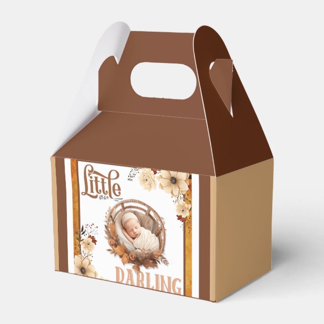 Rustic Boho Floral Baby Shower   Favor Boxes (Front Side)