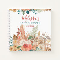 Rustic Boho Floral Baby Shower Guest Notebook