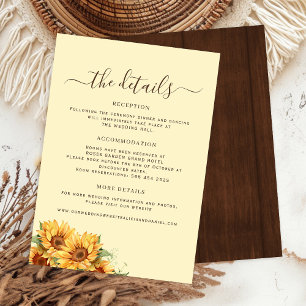 Rustic boho floral barn wood wedding guest details enclosure card