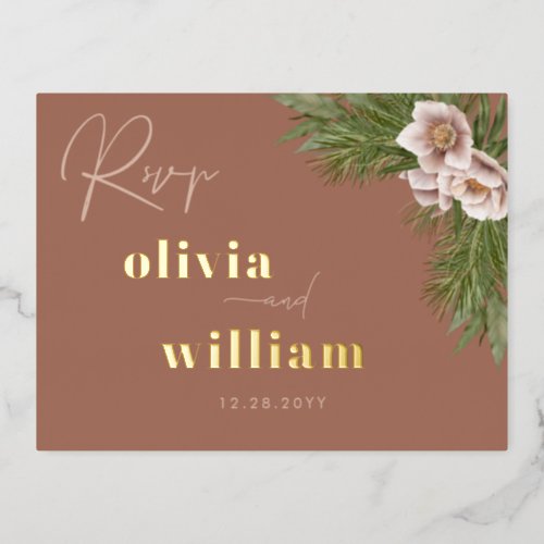 Rustic Boho Floral Christmas Holiday RSVP Cards