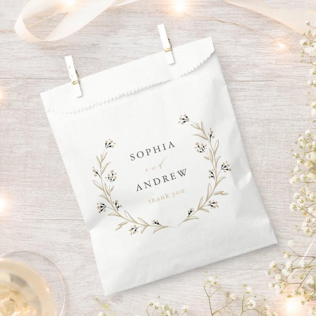 Rustic Boho Floral County Wedding thank you Favor  Favor Bag (Clipped)