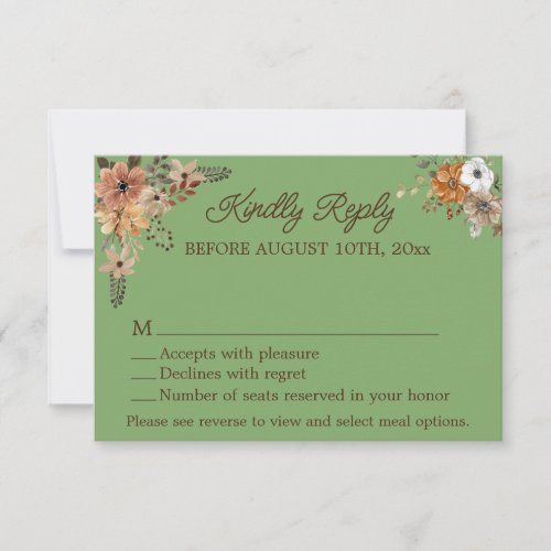 RusticBoho Floral Elegance RSVP Cards