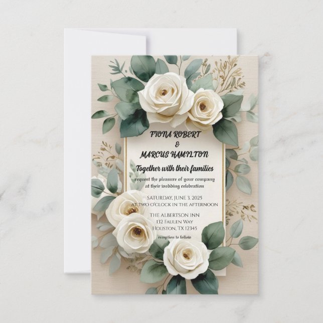 Rustic Boho Floral Elegant  Wedding  Thank You Card (Front)