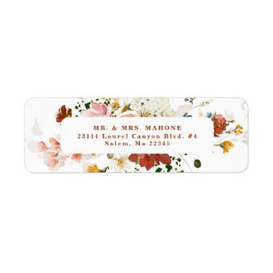 Rustic Boho Floral Garden Return Address Label