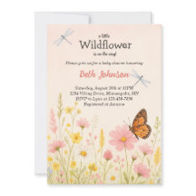 Rustic Boho Floral Little Wildflower Baby Shower