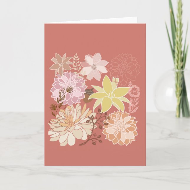Rustic Boho Floral Pattern Card (Front)
