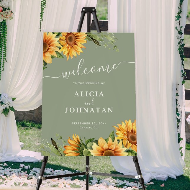 Rustic boho floral sunflower wedding welcome sign (Creator Uploaded)